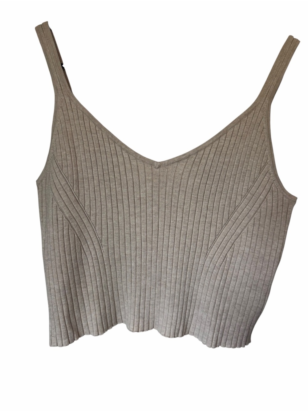 Monki Taupe Ribbed V-Neck Camisole